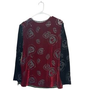 Elegant Red and Black Women's Blouse